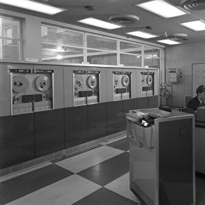 Computer room scene, the Park Gate Iron & Steel Co, Rotherham, 1964. Artist