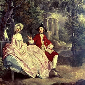 Conversation in the Park, detail of the canvas by Thomas Gainsborough