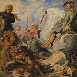 Copy after Rubenss Wolf and Fox Hunt, ca. 1824-26. Creator: Edwin Henry Landseer