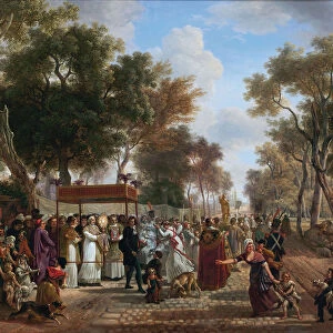 The Corpus Christi procession in a village