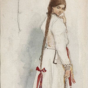 Costume design for the opera Rusalka by A. Dargomyzhsky. Artist: Vasnetsov, Viktor Mikhaylovich (1848-1926)