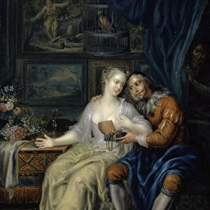 Couple with Matchmaker, c. 1750. Creator: Platzer, Johann Georg (1704-1761)