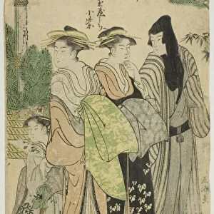 The Courtesan Komurasaki of the Tamaya Parading with Her Attendants, c. 1790