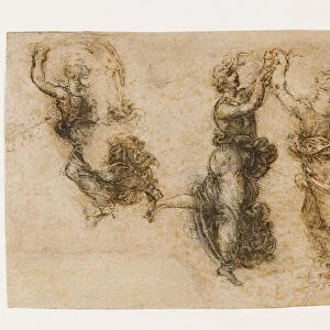 Three dancing female figures, 1517-1518. Creator: Leonardo da Vinci (1452-1519)