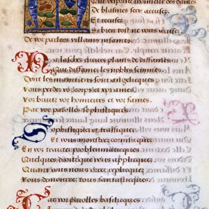Decorated initial letter M, 16th century