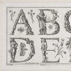 Decorated Roman alphabet, 18th century. 18th century. Creator: Jeremias Wachsmuth
