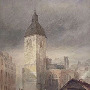 Demolition of the Church of St Benet Fink, City of London, 1844