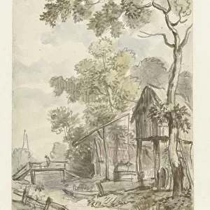 Design for wallpaper painting with a Dutch landscape, c.1752-c.1819. Creator: Juriaan Andriessen