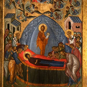 The Dormition of the Virgin, 15th century. Artist: Russian icon