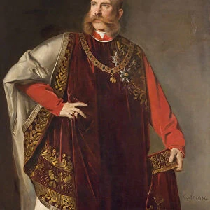 Emperor Franz Joseph I. of Austria in the regalia of the Order of the Golden Fleece, 1880s