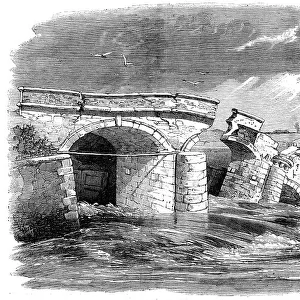 Fall of the middle level sluice on the west bank of the Ouse, about four miles from Lynn... 1862. Creator: Unknown