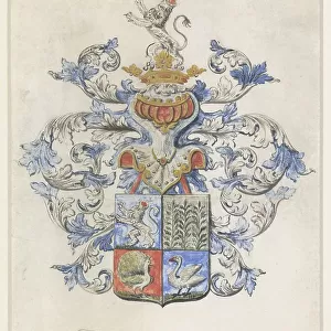 Family crest, possibly of the genus of Zaanen, 1600-1749. Creator: Anon