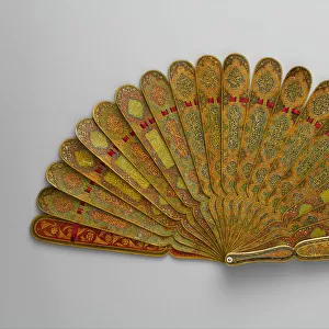 Fan with Poetic Verses, Iran, dated A. H. 1301 / A. D. 1883-84. Creator: Unknown