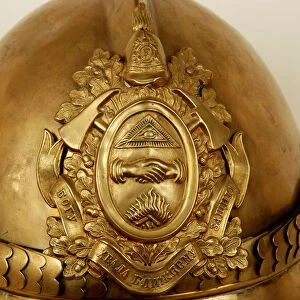 Firefighters helmet with emblem of the Russian Imperial Firefighters Society, End of 19th-Early 20t