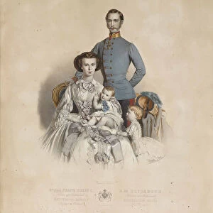 Francis Joseph I and Elisabeth of Austria with children, Gisela and Rudolf
