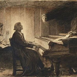 Franz Liszt at a Piano, 1904. Creator: Herkomer, Sir Hubert von (1849-1914)