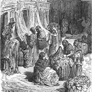 Gloucester Street, New Cut-Old Clothes Mart, 1872. Creator: Gustave Doré