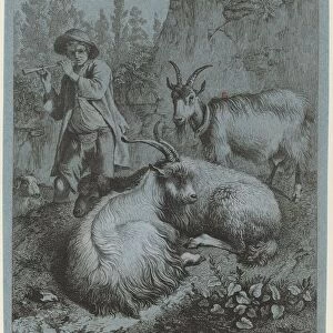 Goatherd Piping to Four Goats. Creator: Francesco Londonio