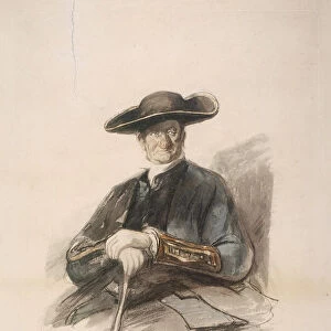 Greenwich Pensioner in the character of Commodore Trunion, Greenwich Hospital, London, 1826