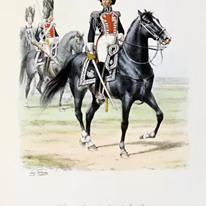 Grenadiers a Cheval du Roi, Lieutenant-Commandant, 1814-15 Artist: Eugene Titeux