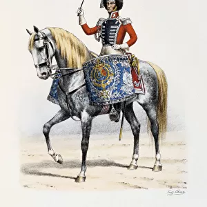 Grenadiers a Cheval du Roi, Timpanist, 1814-15. Artist: Eugene Titeux