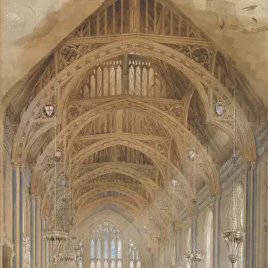 Guildhall, London: The Great Hall, Facing East, ca. 1864. Creator: Horace Jones