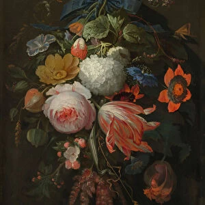 A Hanging Bouquet of Flowers, probably 1665 / 1670. Creator: Abraham Mignon