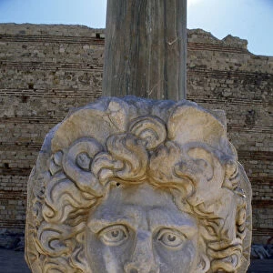 Head of Medusa in the Severan forum of the ancient Roman city of Leptis Magna, Libya
