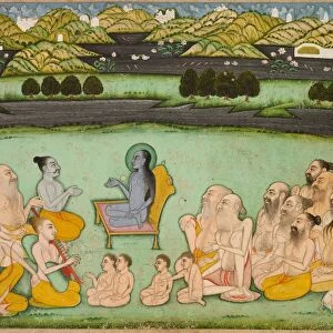 Hindu God Krishna Talking to Elders, c. 1800. Creator: Unknown