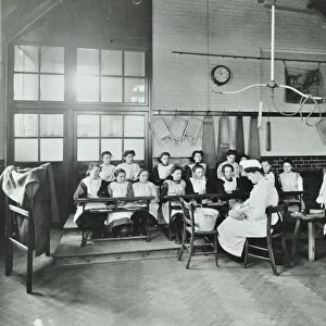 Housewifery lesson, Childeric Road School, Deptford, London, 1908