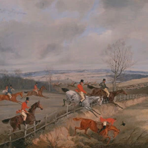 Hunting Scene: Drawing the Cover, ca. 1840. Creator: Henry Thomas Alken