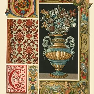 Italian Renaissance illumination, weaving, and marble-mosaic, (1898). Creator: Unknown