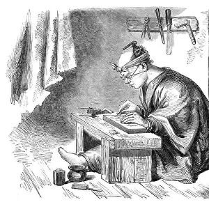 A Japanese wood-engraver, 1864. Creator: Unknown