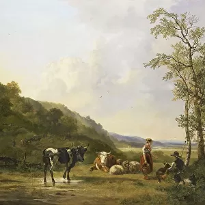 Landscape with Herdsmen and Cattle, 1820. Creator: Pieter Gerardus van Os
