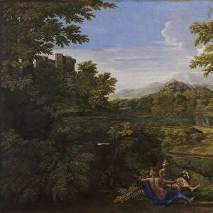 Landscape with two Nymphs and a Snake, ca 1659. Artist: Poussin, Nicolas (1594-1665)