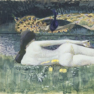 Laying Nude, 1902. Artist: Vrubel, Mikhail Alexandrovich (1856-1910)