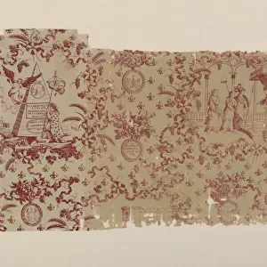 Le Bastille Demolite(Fall of the Bastille) (Furnishing Fabric), England, c. 1790