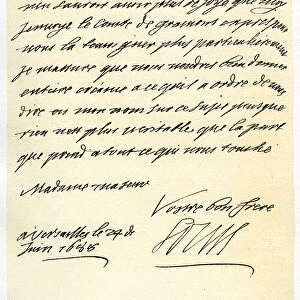 Letter from Louis XIV of France to Mary of Modena, 24th June 1688. Artist: King Louis XIV of France