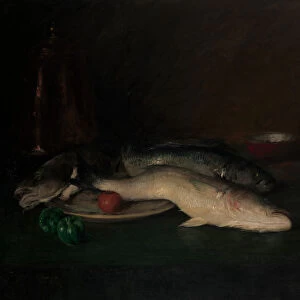 Still Life: Fish, by 1908. Creator: William Merritt Chase