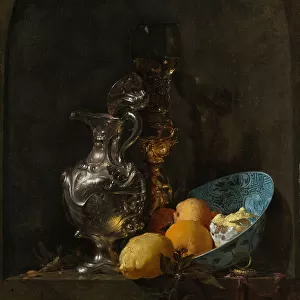 Still Life with Silver Jug, c. 1655-1656. Artist: Kalf, Willem (1619-1693)