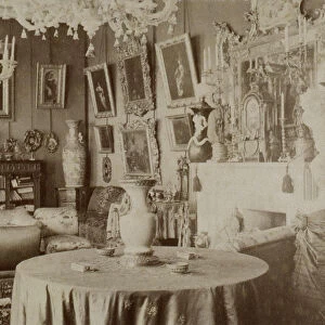 The living room at the Pyotr Durnovo Dacha in Petersburg, 1880s. Artist: Durnovo, Pyotr Pavlovich (1835-1918)