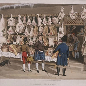 London Market; a butchers shop, 1822. Artist: Matthew Dubourg