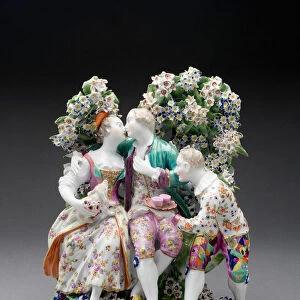 Lovers and Jester, Derby, c. 1765. Creator: Derby Porcelain Manufactory England