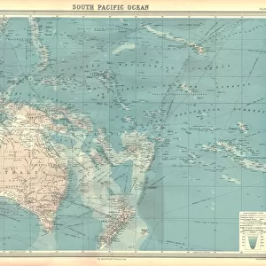 Map of the South Pacific Ocean