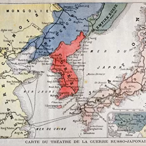 Map of the theatre of the Russo-Japanese War, 1904. Artist: A Meunier