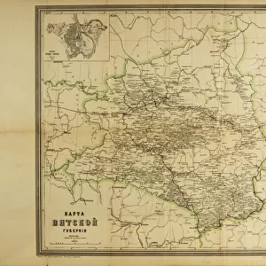 Map of the Vyatka Governorate, c. 1914. Artist: Anonymous