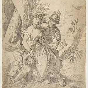 Mars, Venus and Cupid, ca. 1637-1639. Creator: Simone Cantarini
