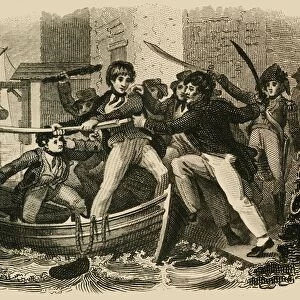 Mary Anne Talbot Resisting A Press Gang, 1822. Creator: J Chapman