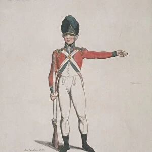 Member of the Bank of England Light Infantry holding a rifle, 1799