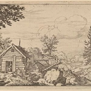 Two Men in the Doorway of a Hut, probably c. 1645 / 1656. Creator: Allart van Everdingen
